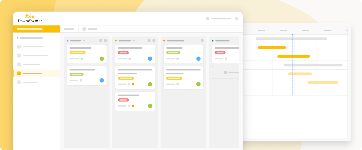 Action Tracker board and timeline view in the TeamEngine portal