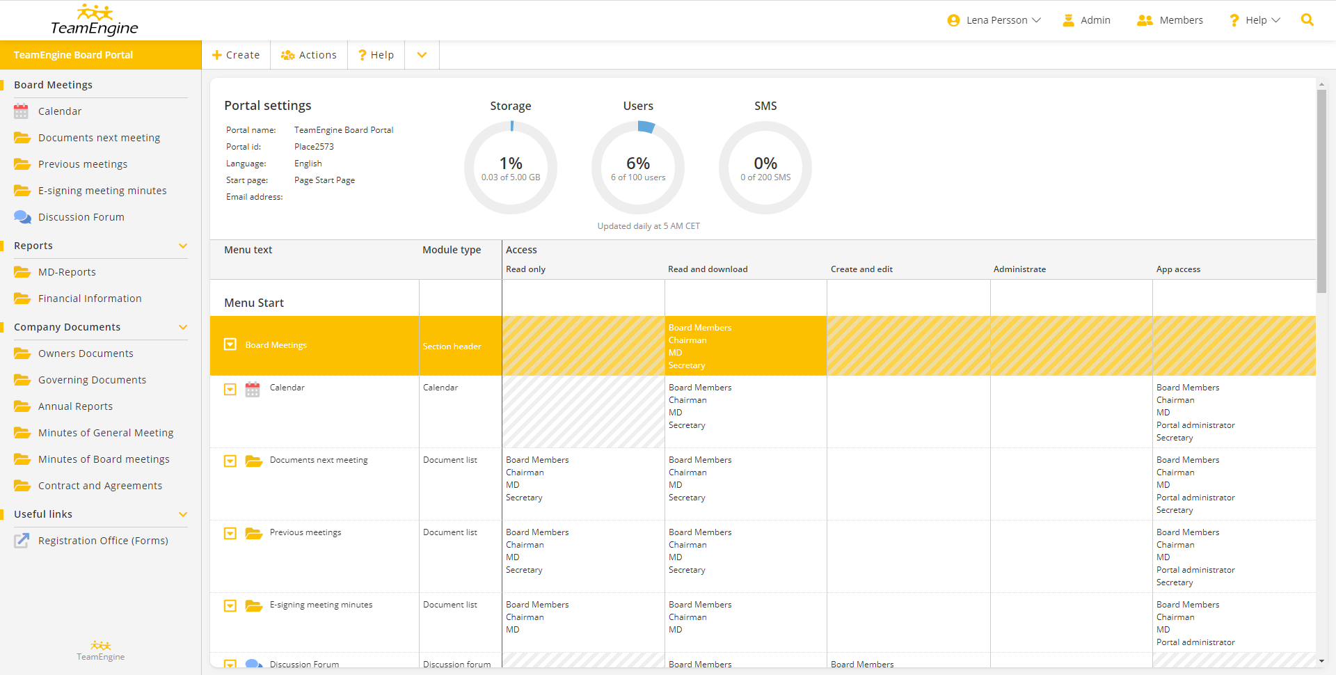 TeamEngine Board Portal - Admin