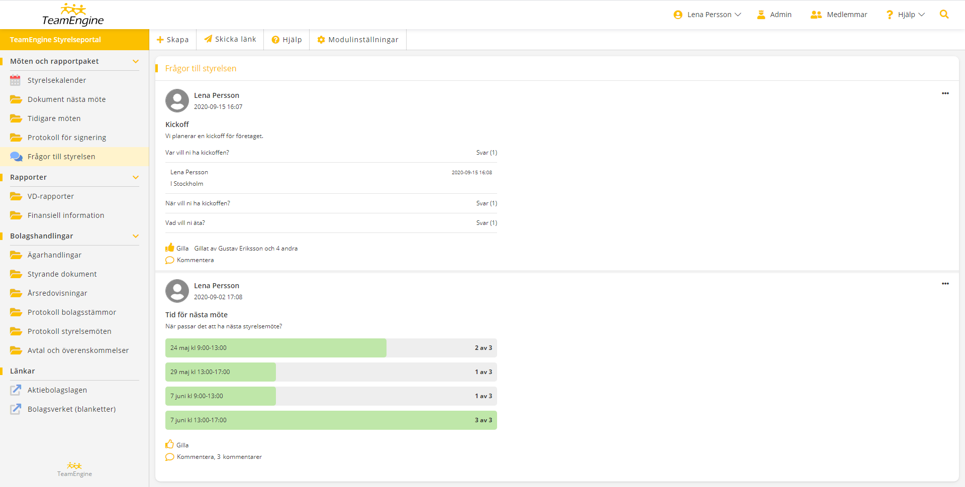 TeamEngine Styrelseportal - Forum