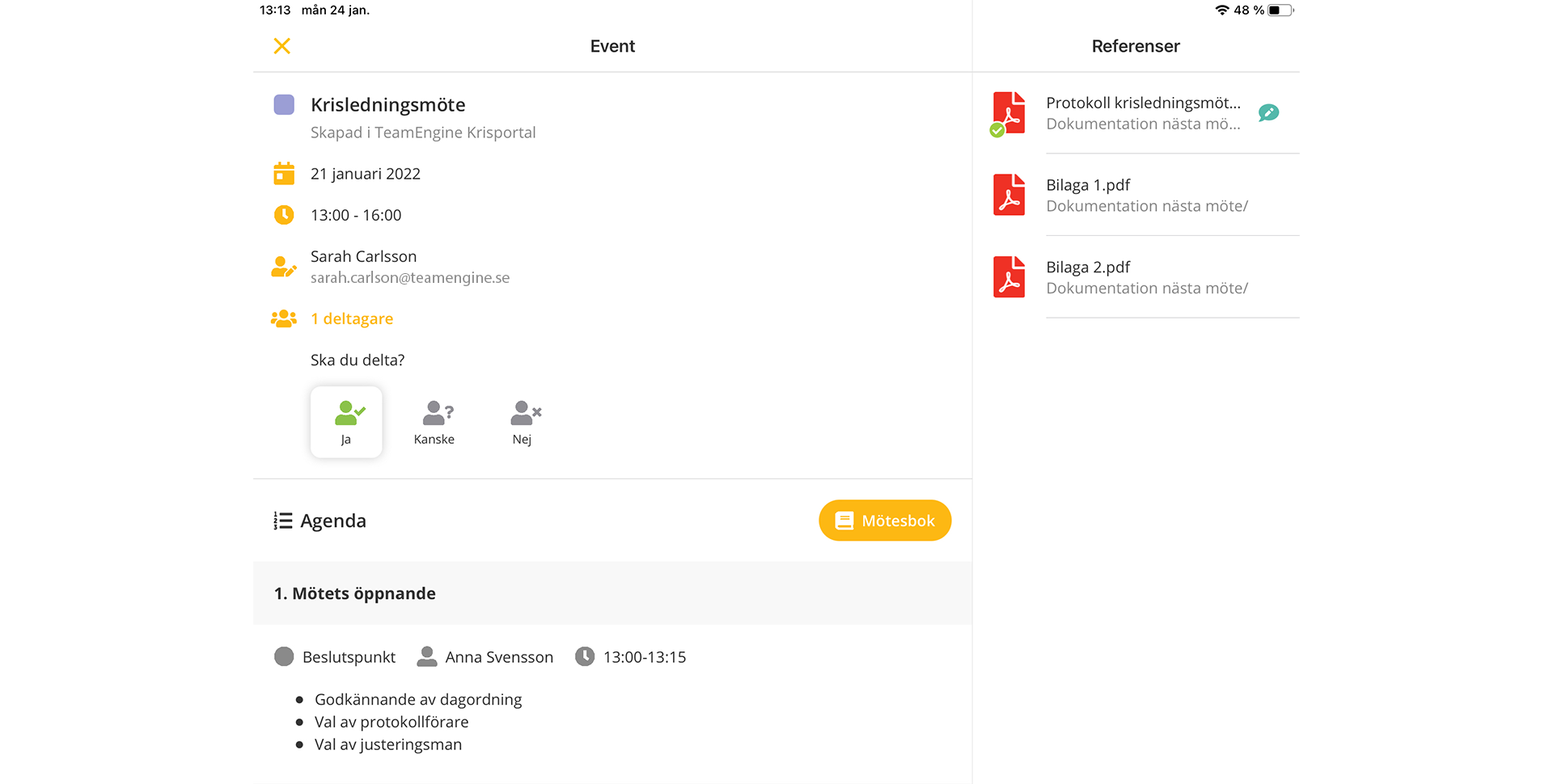 TeamEngine Krisportal - Appen